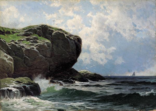 Alfred Thompson Bricher Rocky Head with Sailboats in Distance France oil painting art
